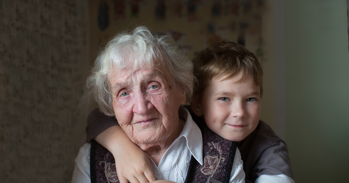 Бабушка понимаю. The old Lady was at her Naughty grandson.